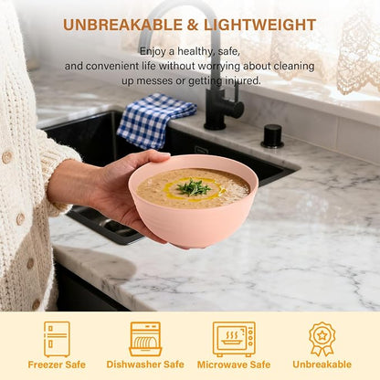 Wheat Straw Bowls, Unbreakable Cereal Bowls Microwave Safe, Dishwasher Safe - Image 5