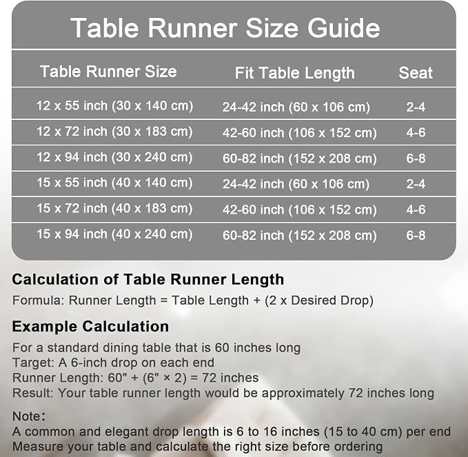 Table Runners 72 Inch Long, Dual-Sided Faux Leather Table Runner | Waterproof - Image 7