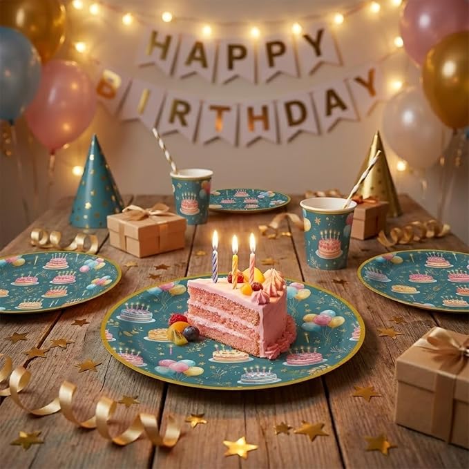 50PCS Happy Birthday Paper Plates 9Inch – Colorful Disposable Plates - Image 6