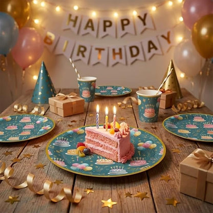 50PCS Happy Birthday Paper Plates 9Inch – Colorful Disposable Plates - Image 6