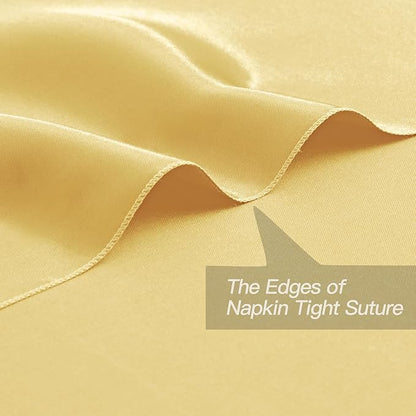 P Pothuiny 12 Pcs Gold Satin Napkins 17 x 17 Inch, Satin Cloth Napkins | Square - Image 5
