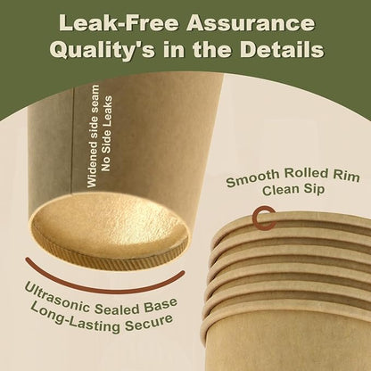 3 oz 600 Pack Disposable Coffee Cups, Bulk Brown Disposable Paper Cups - Image 4