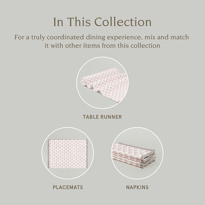 Over&Back 18x90 Hand-Blocked Printed Cotton Table Runner - Image 4