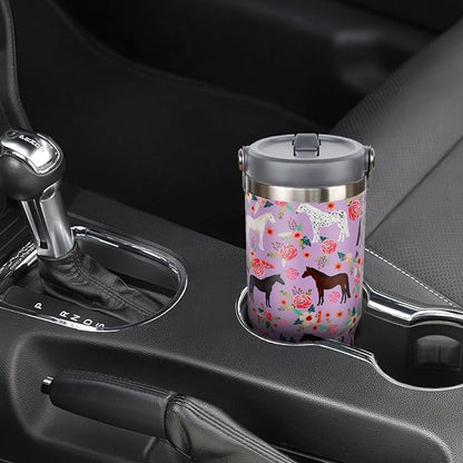 30 oz Horse Tumbler with Handle and Flip Straw, Vacuum Insulated Water Bottle - Image 6