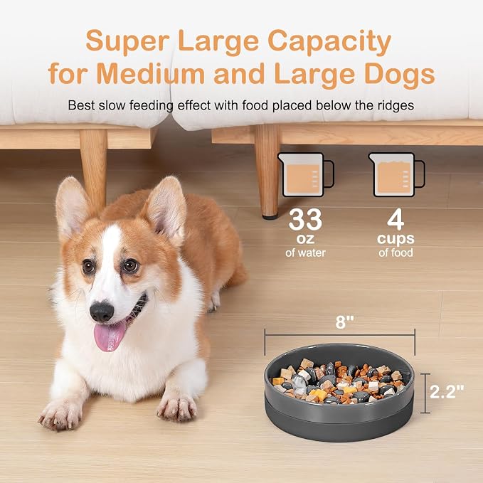 Sted Ceramic Slow Feeder Dog Bowls - Image 5