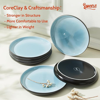 Sweese Porcelain Dessert Plates, 7.4 Inch Lightweight Round Salad Plates Set of - Image 6