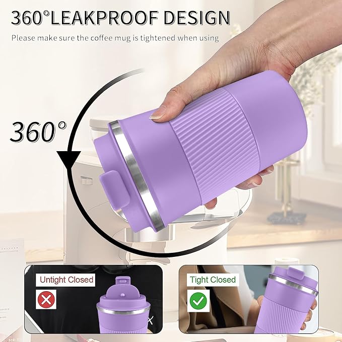 Insulated Travel Coffee Mug, Stainless Steel Coffee Cup - Image 5