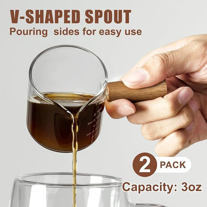 Espresso Cups Set of 2, 3OZ V-Shaped Mouth Espresso Shot Glass | Espresso Shot - Image 3