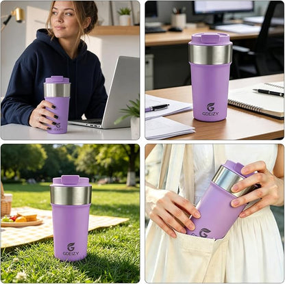 17oz Insulated Travel Coffee Mug, Stainless Steel Cup - Image 6