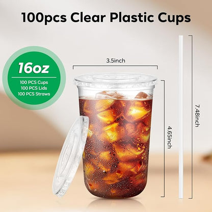 100 Pack 16 oz Plastic Cups - Image 4