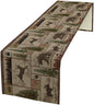 Rustic Moose Deer Bear Table Runner, Retro Vintage Bear Cottage Country Style by Yearn+Jear