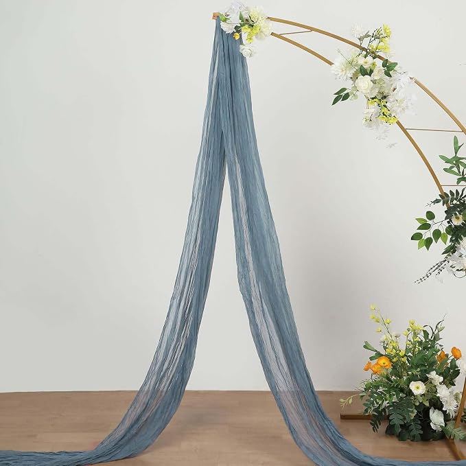 Efavormart 20ft Dusty Blue Gauze Cheesecloth Wedding Arch Drapery Fabric - Image 2