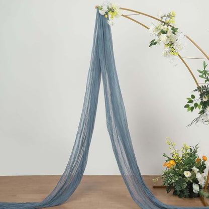 Efavormart 20ft Dusty Blue Gauze Cheesecloth Wedding Arch Drapery Fabric - Image 2