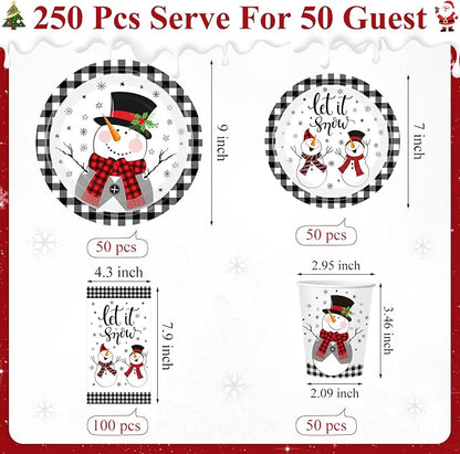 Funnymoom 250 Pcs Winter Snowman Party Decorations - Image 3