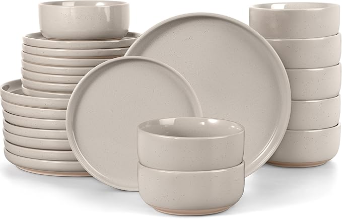 LIANYU Dinnerware Dishes Sets for 8, 24-Piece Stoneware Dinner Set, Ceramic by LIANYU