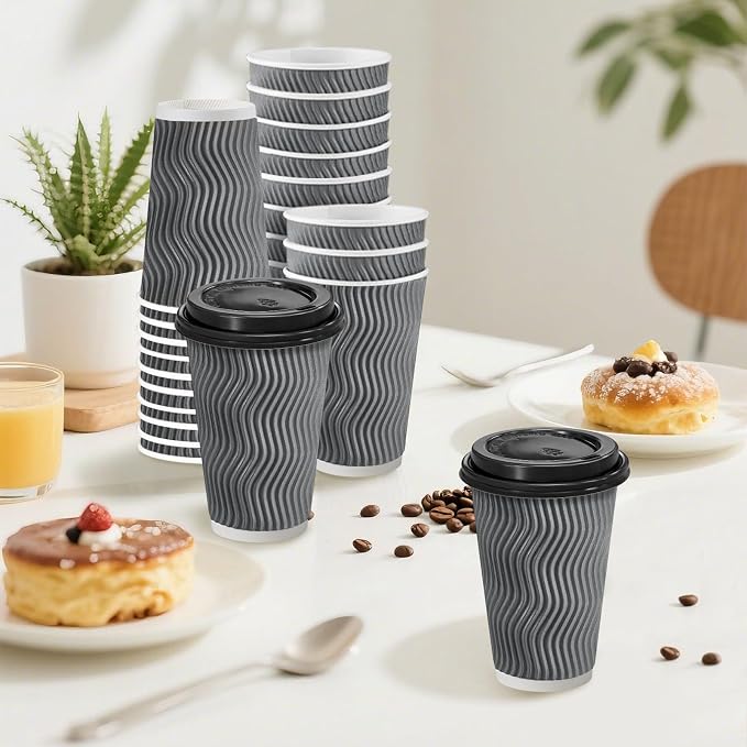 Clawsoff 500 Pack 16 oz Disposable Insulated Coffee Cups - Image 5