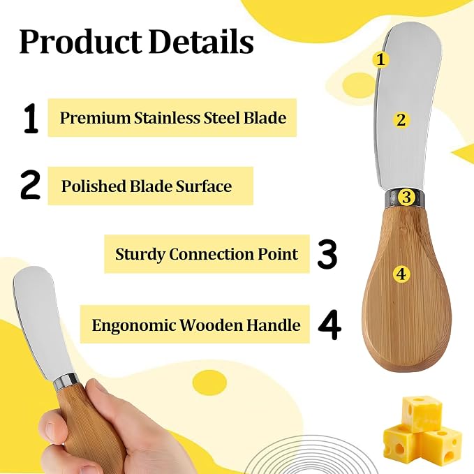 Cheese Spreader Knives, Small Cheese Knives - Image 2