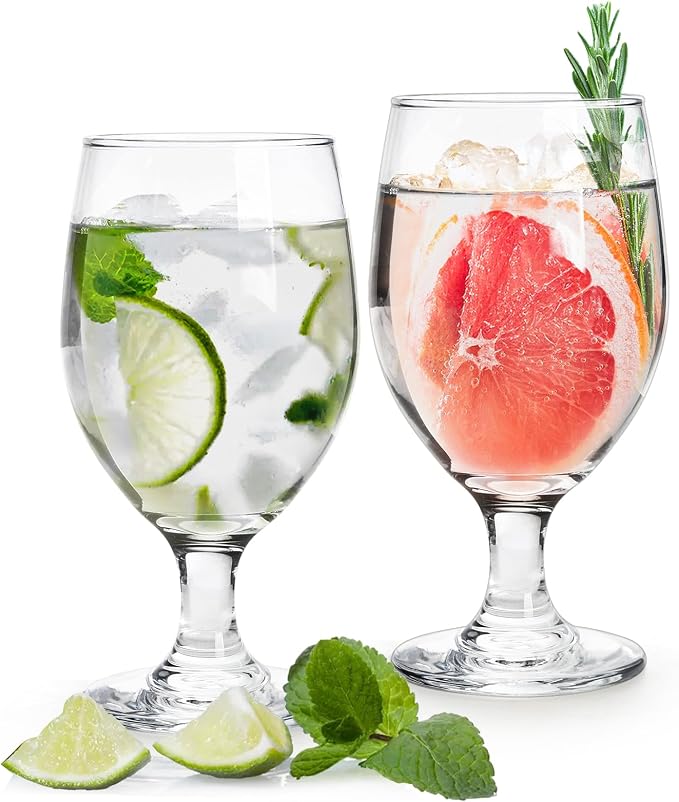 Bekith 12 Pack Goblet Party Glasses, 13-Ounce Classic Beverage Glass Juice by Bekith