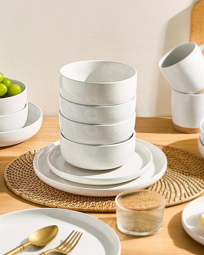 Famiware Milkyway 12-Piece Stoneware Dinnerware Set, Dishes Set - Image 4
