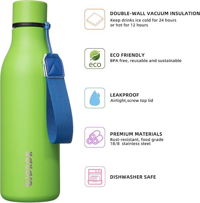 BJPKPK 18oz Insulated Water Bottle, Stainless Steel Bottle - Image 2