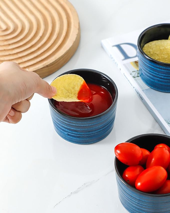 Ramekins 8 oz Oven Safe, Porcelain Creme Custard Cups - Image 5