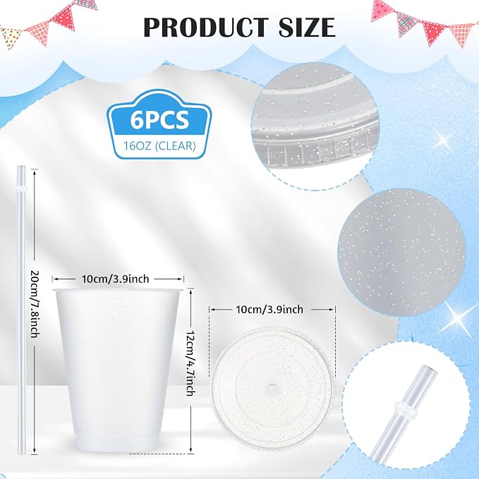 Uiifan 6 Pcs 16 oz Reusable Tumbler - Image 2