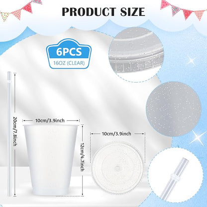 Uiifan 6 Pcs 16 oz Reusable Tumbler - Image 2