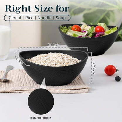 Plastic Bowls 26 OZ, Unbreakable Wheat Straw Bowl 4 PCS, Microwave and - Image 3