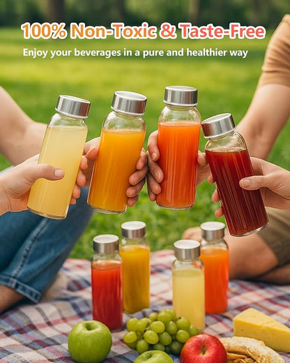 Zukro 10.5 oz Glass Juice Bottles - Image 9