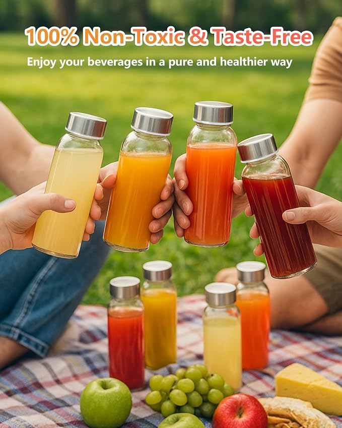 Zukro 10.5 oz Glass Juice Bottles - Image 9