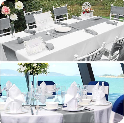 12 Pack Grey Satin Table Runner 12 x 108 Inch Long Premium Table Runners - Image 6