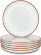 Mora Ceramic Plates Set, 7.8 in - Set of 6 - The Dessert, Salad, Appetizer, Small Dinner etc Plate. Microwave, Oven, and Dishwasher Safe, Scratch Resistant. Kitchen Porcelain Dish - Vanilla White