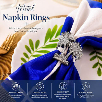Modern Aluminum Napkin Rings Set of 12, Lightweight Metal Table Decor, - Image 2