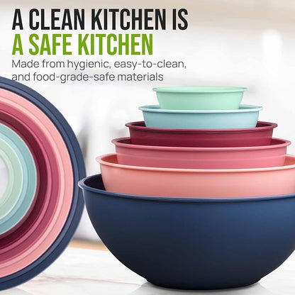 Zulay Kitchen 12 Piece Plastic Mixing Bowls - Image 6