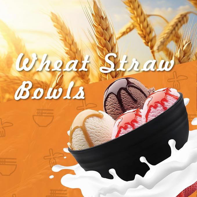 Lazycorner 12 Pcs Wheat Straw Cereal Bowls 26 Oz Wheat Straw Bowls Set Reusable - Image 5