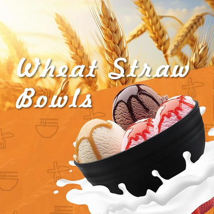 Lazycorner 12 Pcs Wheat Straw Cereal Bowls 26 Oz Wheat Straw Bowls Set Reusable - Image 5