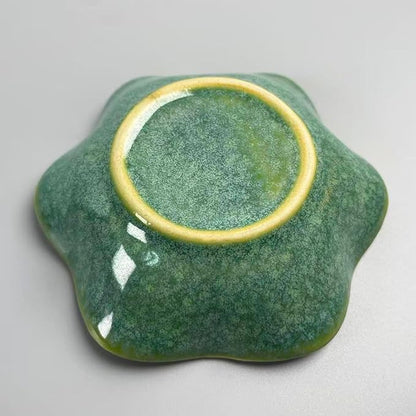 Jewelry Dish Tray - Ceramic Trinket Tray for Rings, Keys, Earrings | Decorative Key Bowl for Women, Gift for Friends, Sisters, Daughter, Mother, Lotus leaf shap, Jewelry Trays (Emerald Green)