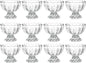 Iced Cream Dessert Bowl，Set of 12，6oz Vintage Glass ware with Heavy Base, Drinking Cup for Sundae, Fruit, Ice Cream, Snack, Condiment (12)