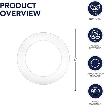 Party Essentials Deluxe Quality Hard Plastic 70 Count Round Party/Dessert Plates - Image 4