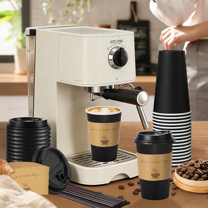 BYSNOW 16 oz 50 pack Disposable Coffee Cups - Image 6