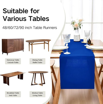 Farmhouse Blue Table Runner Dining Table Runners 48 Inches Long Coffee Table - Image 5