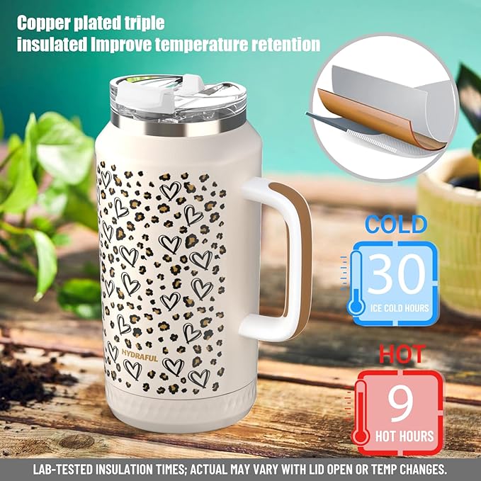 Hydraful 64 oz Tumbler with Handle and Straw - Image 4