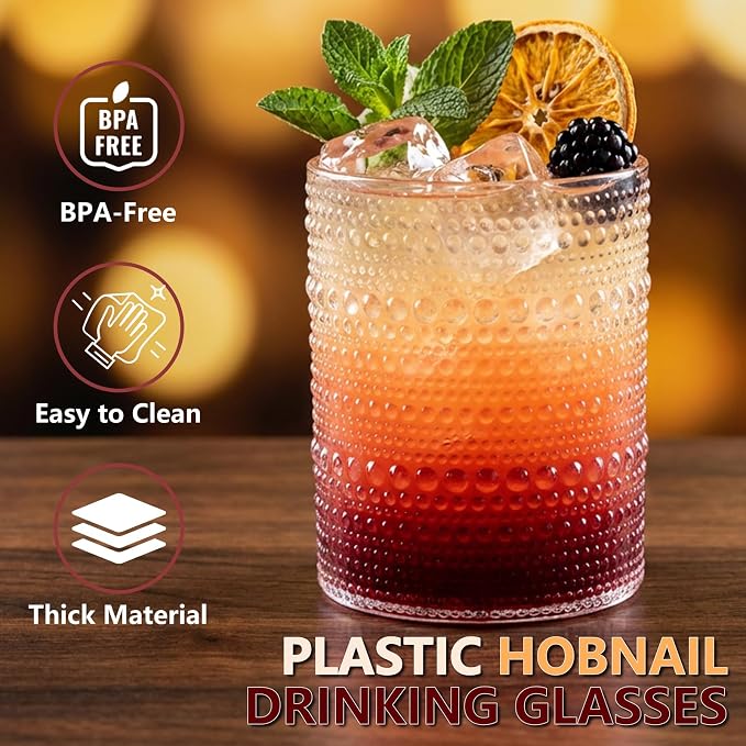 YOUBET 24PCS Plastic Drinking Glasses - Image 3
