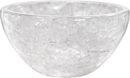 Clear Quartz Crystal Bowl - 2 Inch Decorative Bowls for Room and Home Decor - Gemstone Healing Crystals for Elegant Display, Positive Energy Balance and Gift