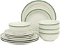 Gibson Home Hometown Diner 12-Piece Porcelain Dinnerware Set, Round Plates and by GibsonHomewares