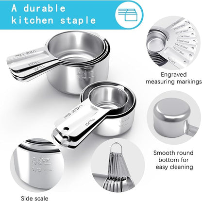 Stainless Steel Measuring Cups Set, Kitchen Gadgets - Image 4