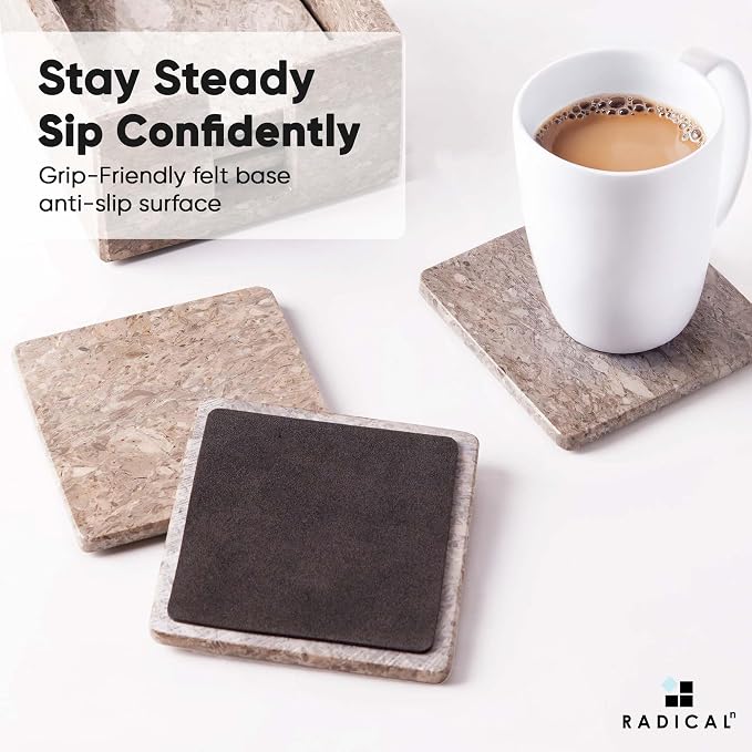 Radicaln Square Marble Coasters Set of 6 - Image 5