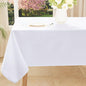 Smiry Rectangle Table Cloth, Waterproof Anti-Scratch Polyester Tablecloth, Decorative Washable Fabric Table Cover for Dining, Buffet, Parties and Outdoor, 52x70, White