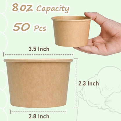 ESSENTIAL Paper Ice Cream Cups, Paper Snack Containers - Image 2