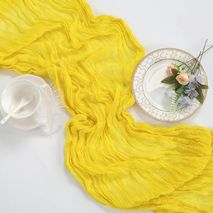 6 Pack Lemon Yellow Cheesecloth Table Runner 35 x 120 Inch | Boho Gauze Cheese - Image 6